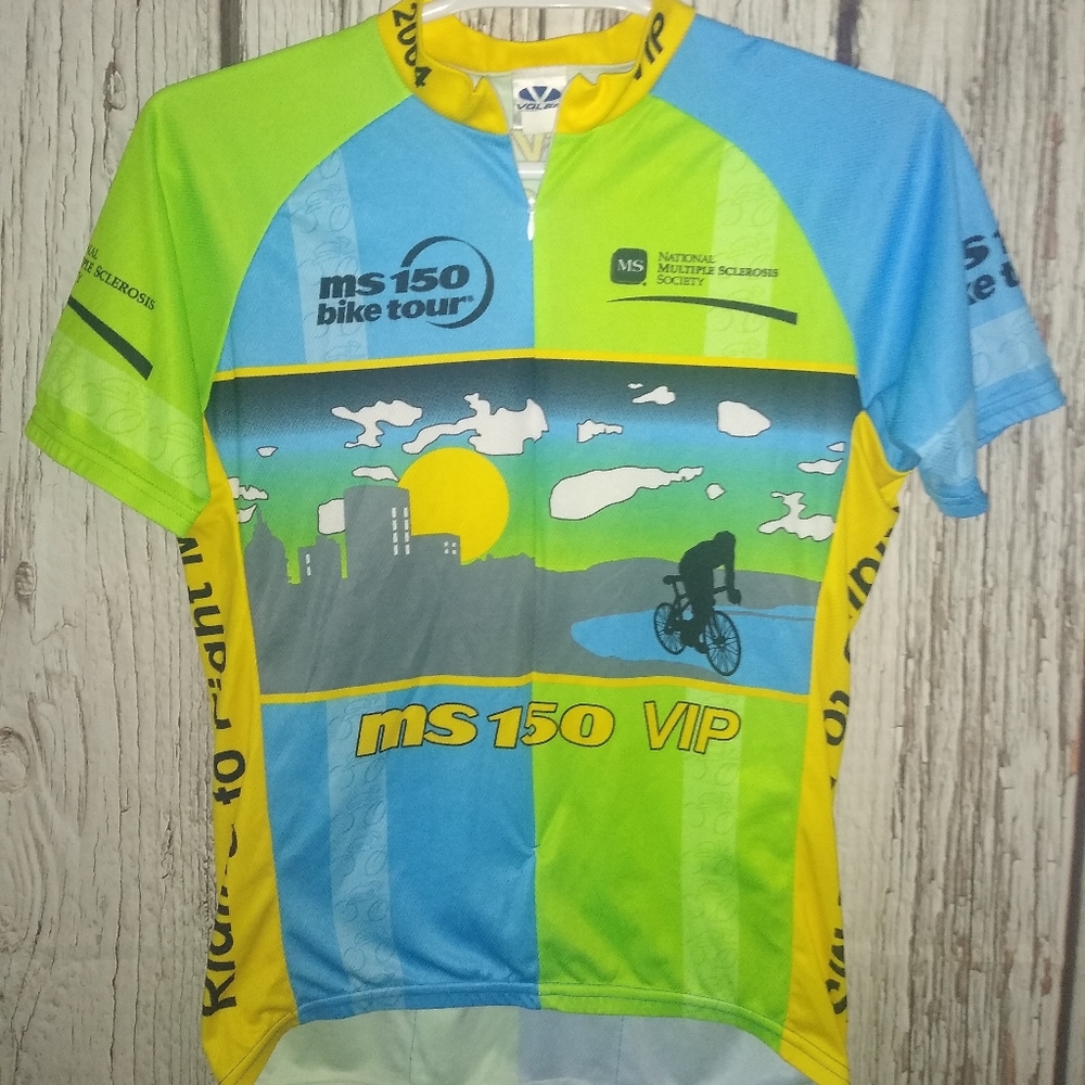Bike MS: City To Shore 2004 MS 150 Bike Tour Voler Unisex Cycling Jersey Size LG
